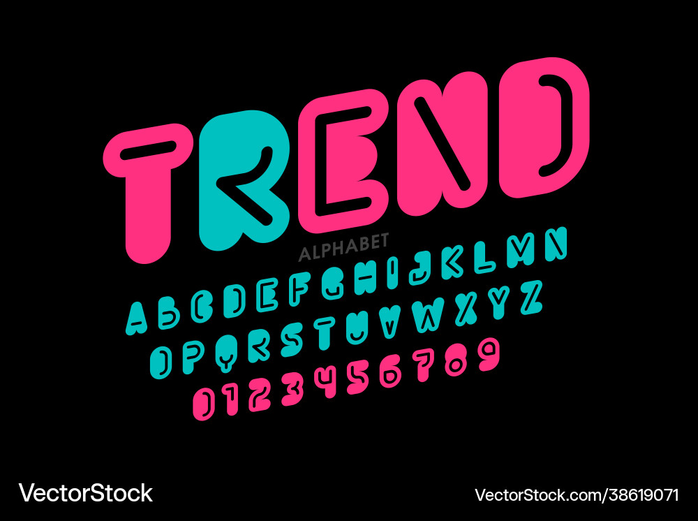 Modern minimal style font Modern minimal style font vector image