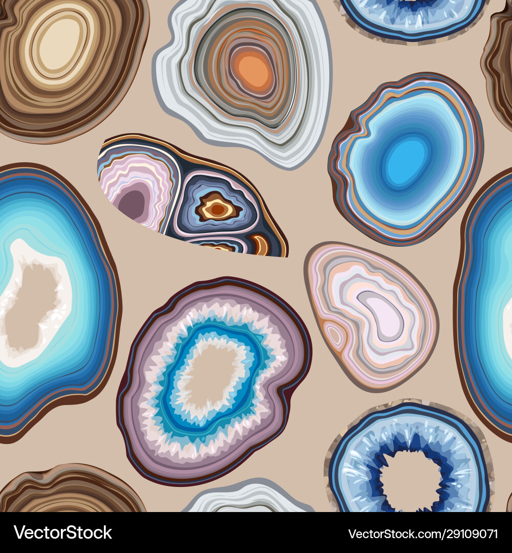 Seamless pattern with geode and agate cuts Vector Image