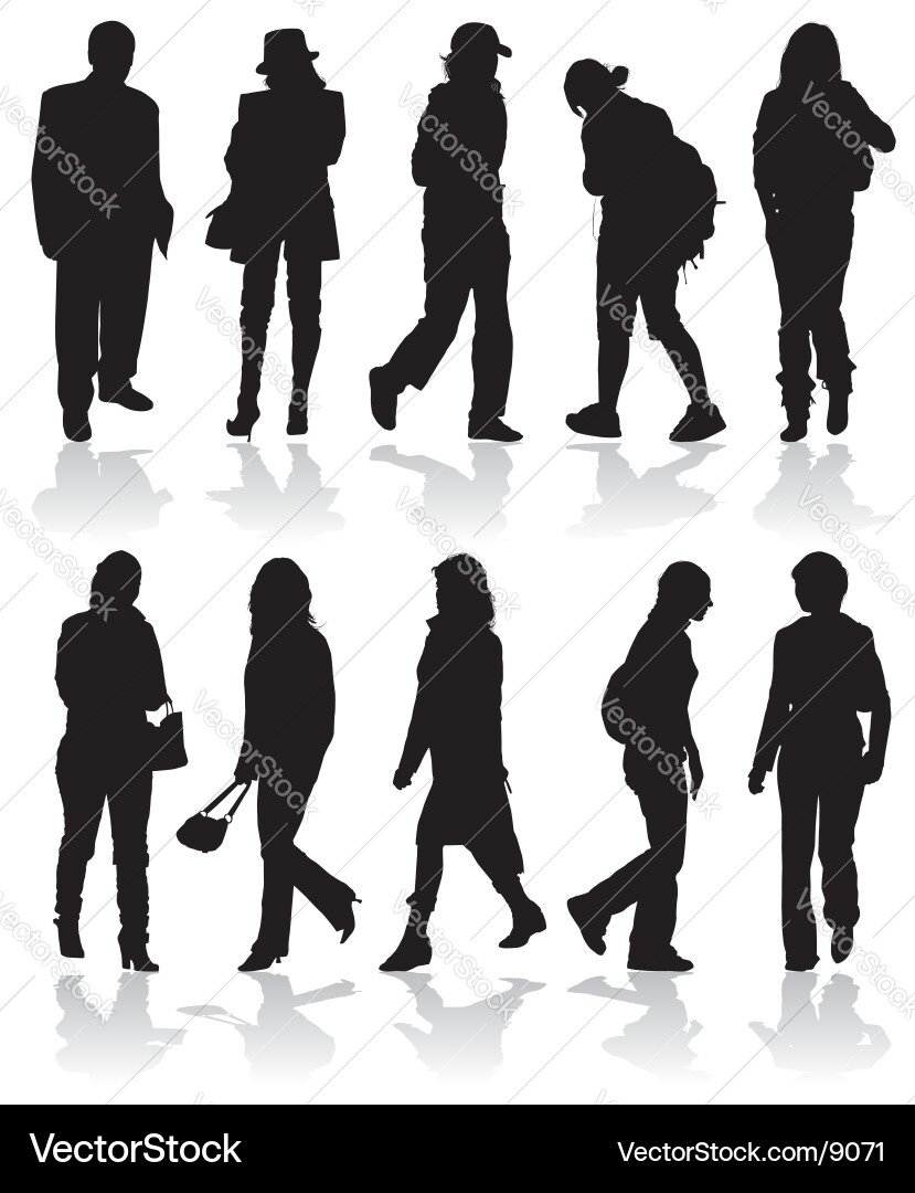 Silhouettes of People Vector Image
