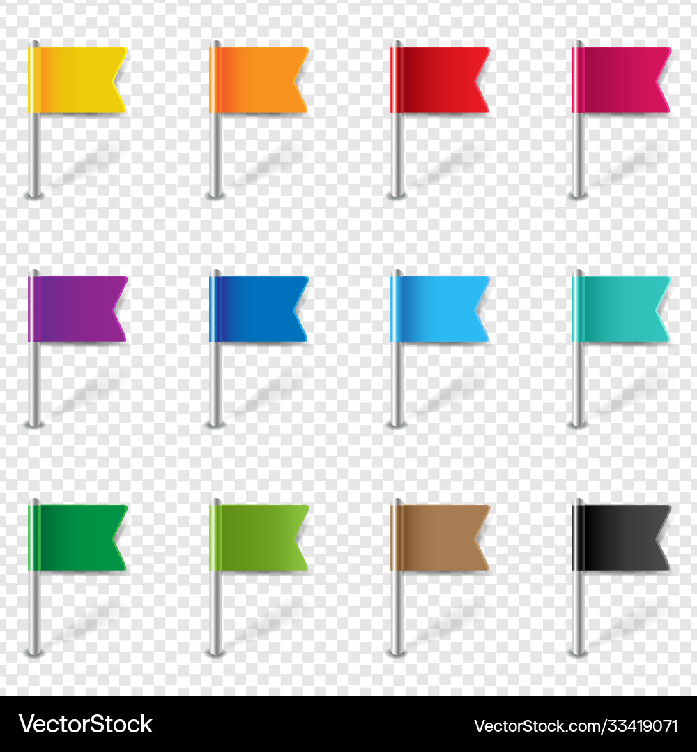 Standort Pin Fahnen Set isoliert transparent Standort Pin Fahnen Set isoliert transparent vektorbild
