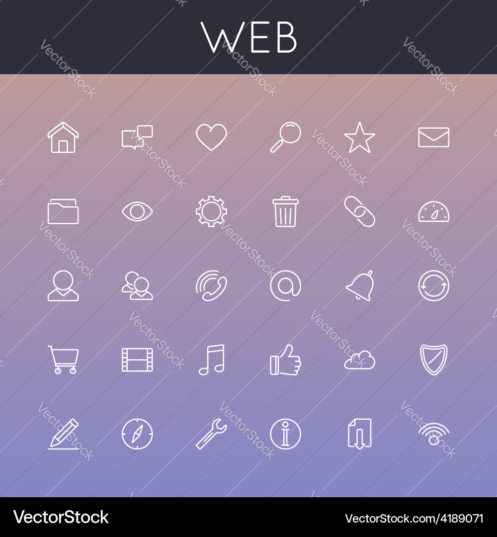 Web Line Icons Collection vector image