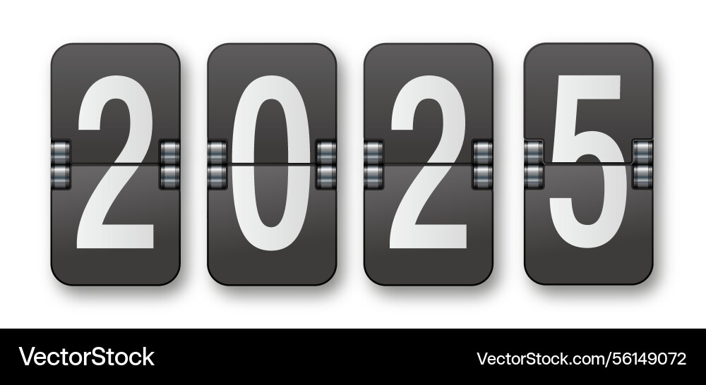 2025 countdown timer with different numbers Vector Image