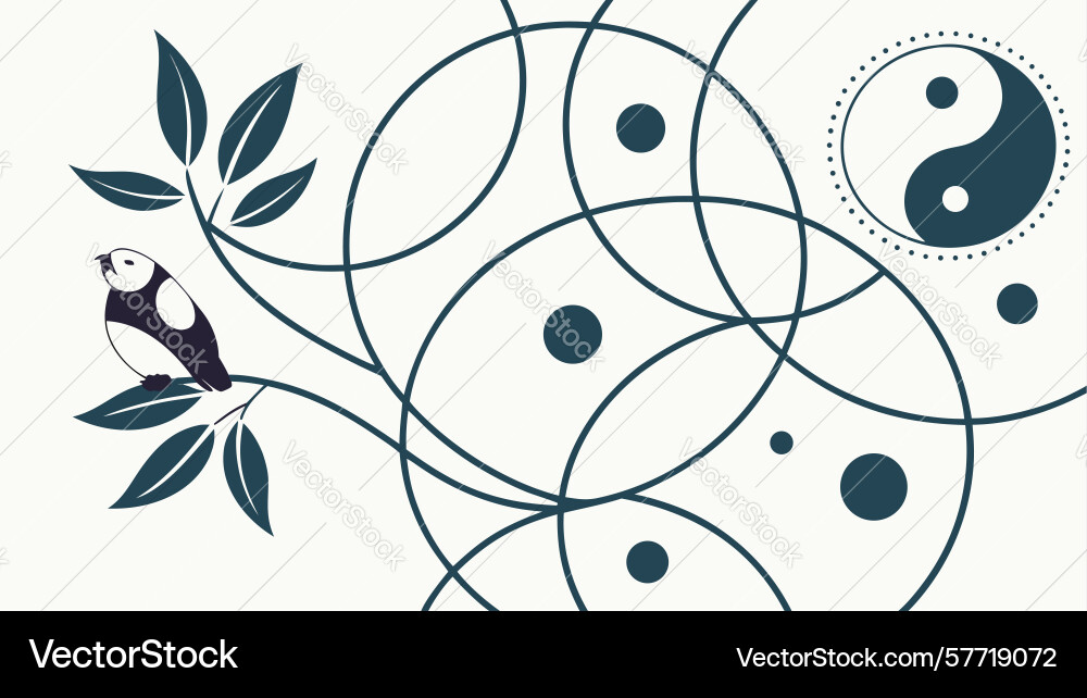 Abstrakte Harmonie mit Yin und Yang Muster Design Vektorbild