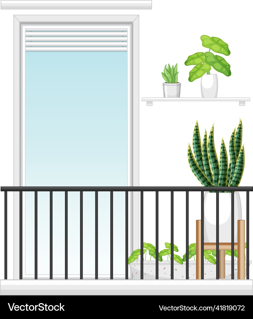 Balcony of apartment building facade Royalty Free Vector