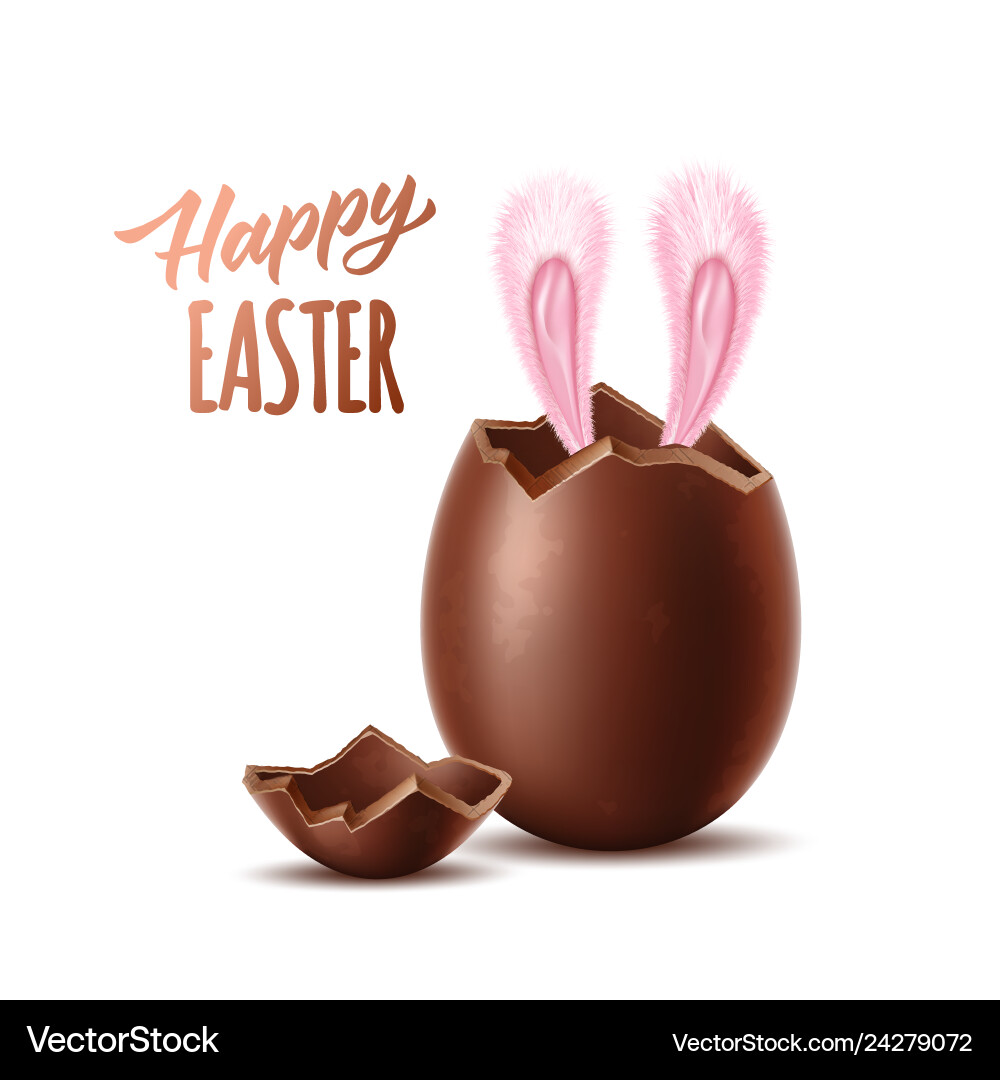 Broken Chocolate Easter Egg Vector Image