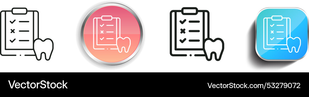Diagnosis icon thin linear regular and button Vector Image