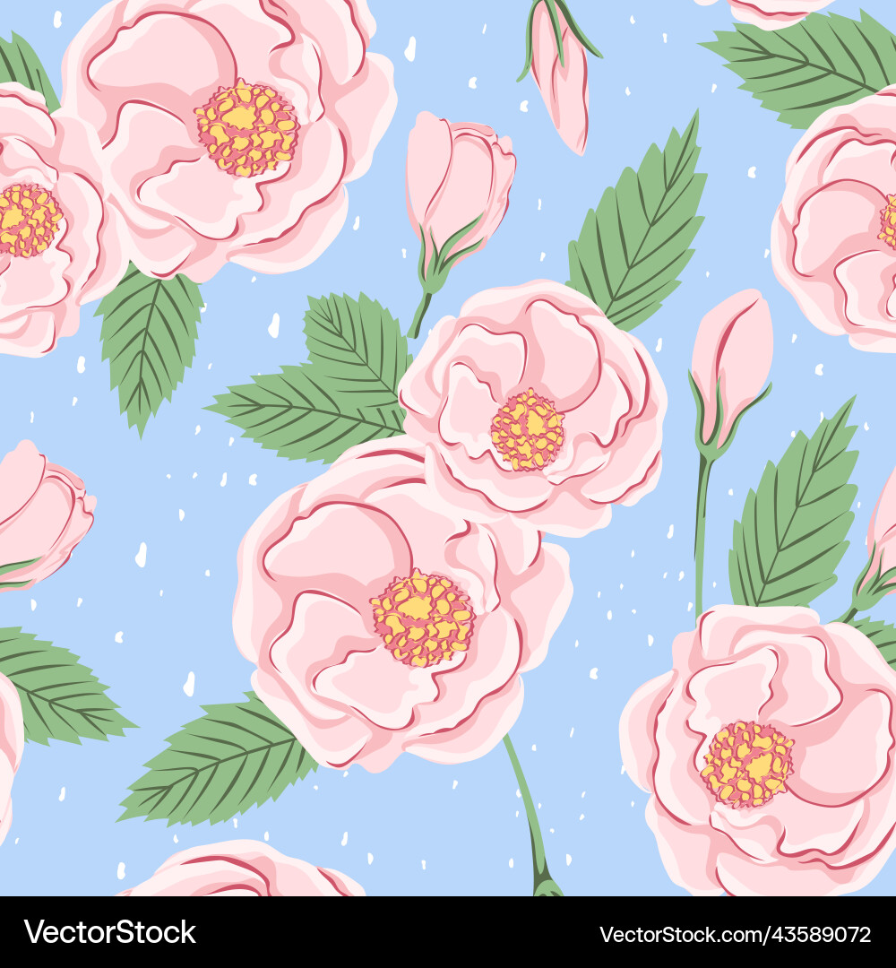 Floral Rose Seamless Pattern Royalty Free Vector Image