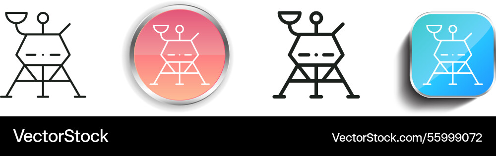 Lander icon thin linear regular and button style Vector Image