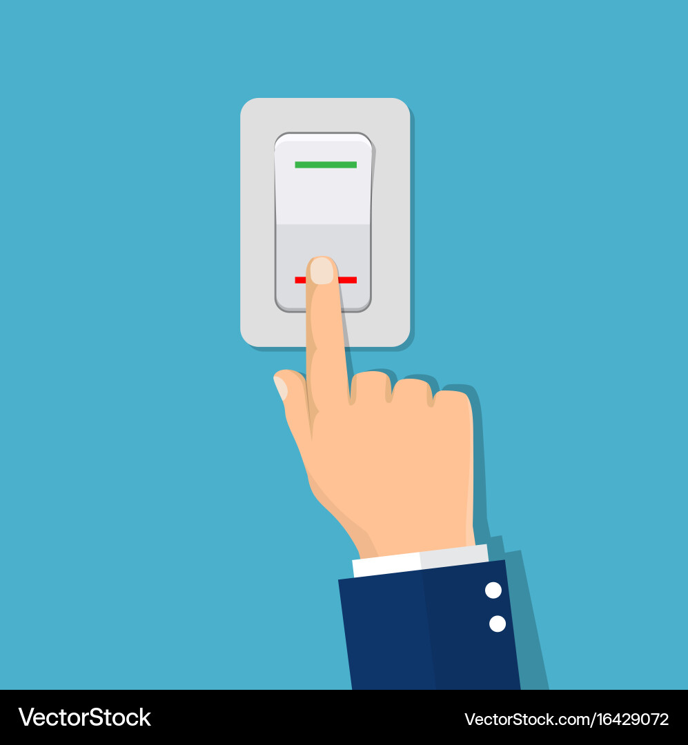 Man Pressing Switch Button vector image