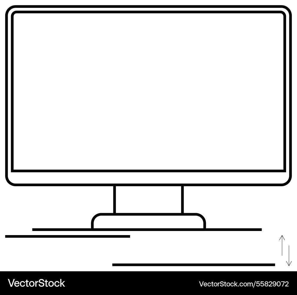 Minimalist desktop monitor display with adjustable Minimalist desktop monitor display with adjustable vector image