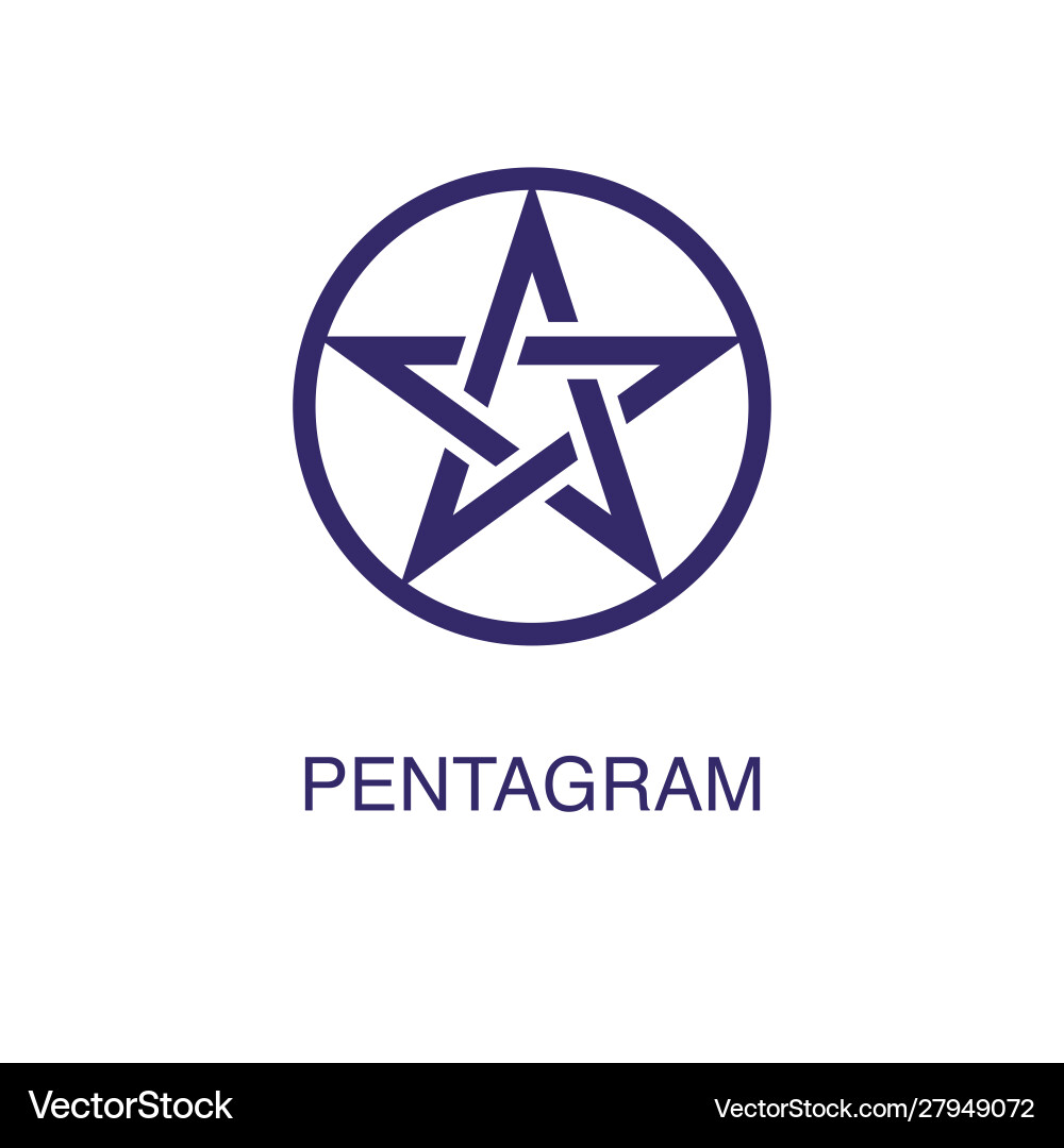 Pentagram element in flat simple style on white Vector Image
