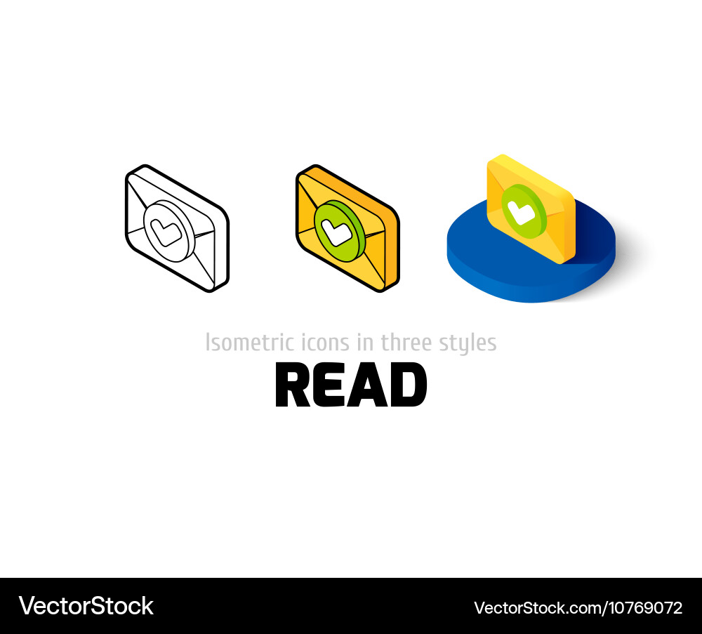 Read icon in different style Vector Image