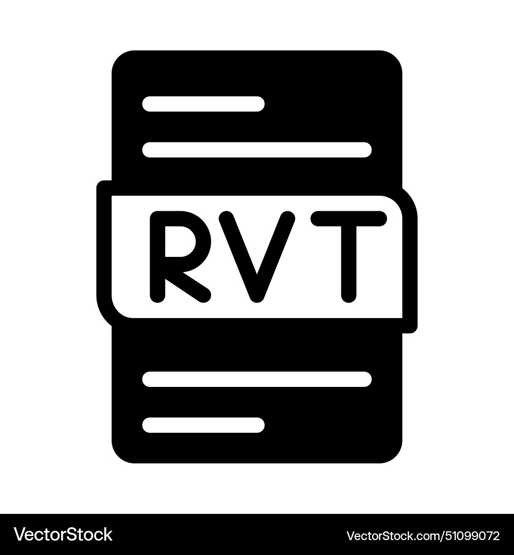Rvt format file type icons document extension Rvt format file type icons document extension vector image