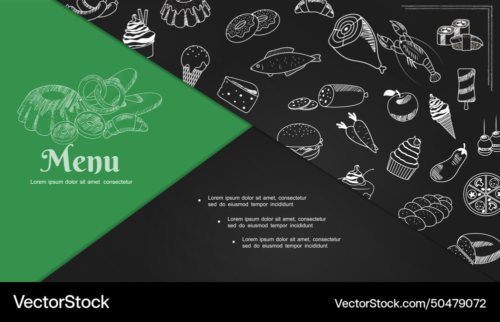 Sketch cafe menu elements composition Sketch cafe menu elements composition Vector Image