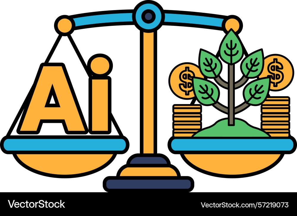 A scale with tree on the right and letters A scale with tree on the right and letters Vector Image