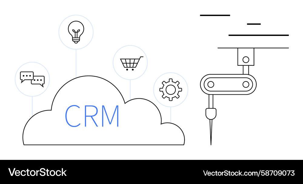 CRM Cloud Automation System Vector Image