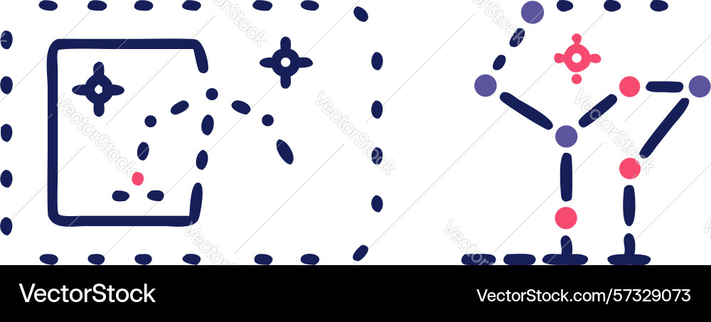 Data flow abstract network connections with vector image