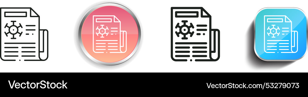 Diagnostic icon thin linear regular and button Diagnostic icon thin linear regular and button Vector Image