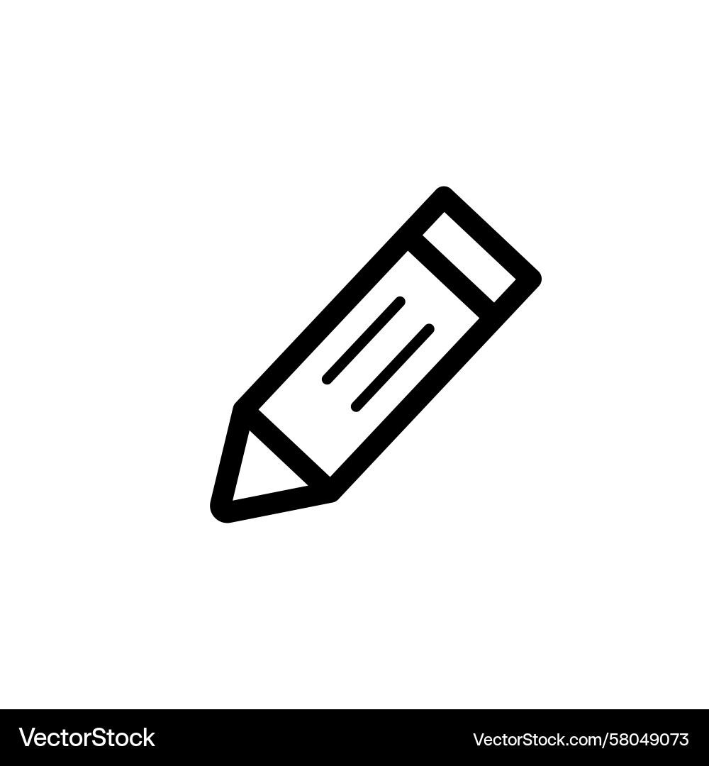 Edit Button Icon - Outline Style Vector Image