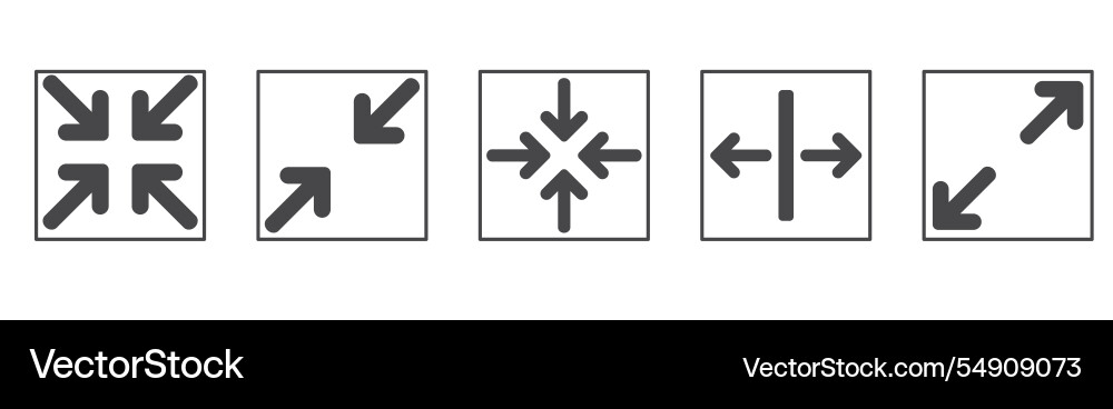 Full screen icon interface menu cursor bitton Full screen icon interface menu cursor bitton vector image