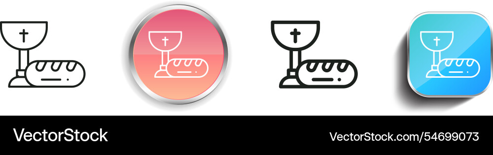 Holy chalice icon thin linear regular and button vector image