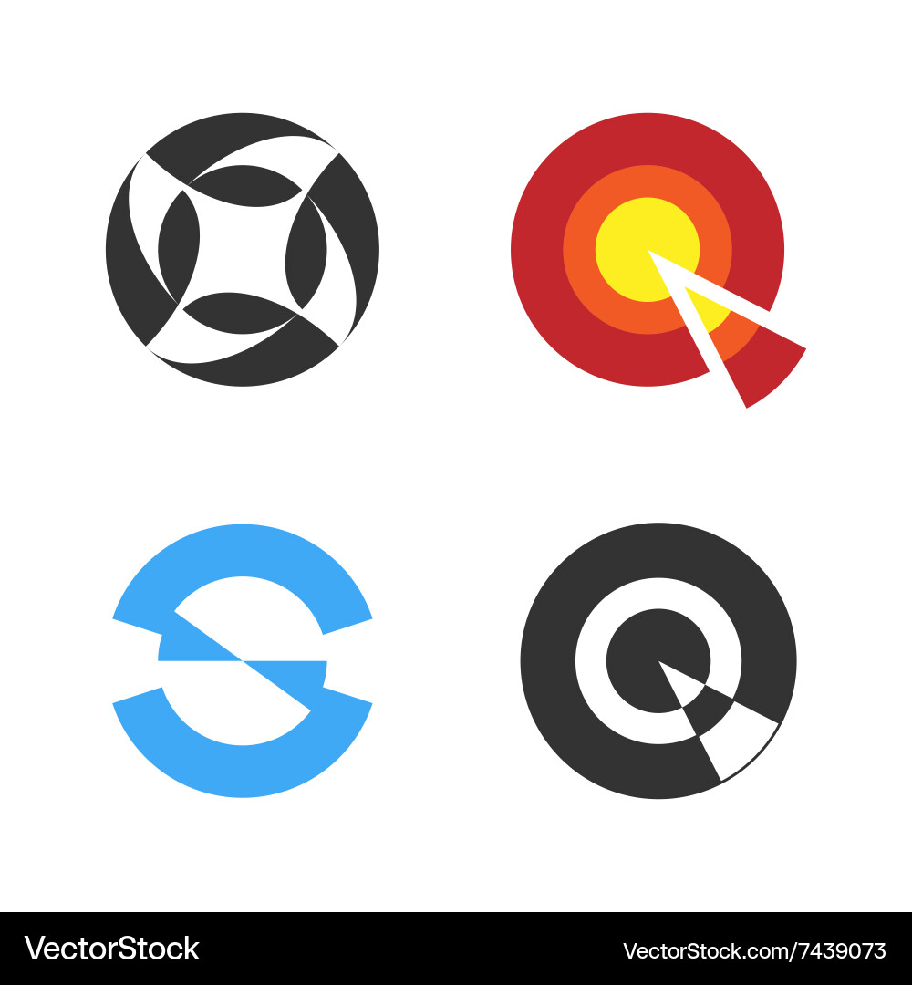 Minimalist Circular Logo Set Vector Image