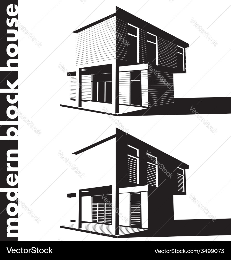 Modern House Silhouette – Royalty-Free Vector | VectorStock, image size:959x1080