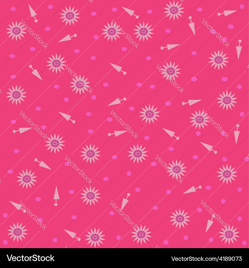 Pink patterned background triangle and circle Vector Image