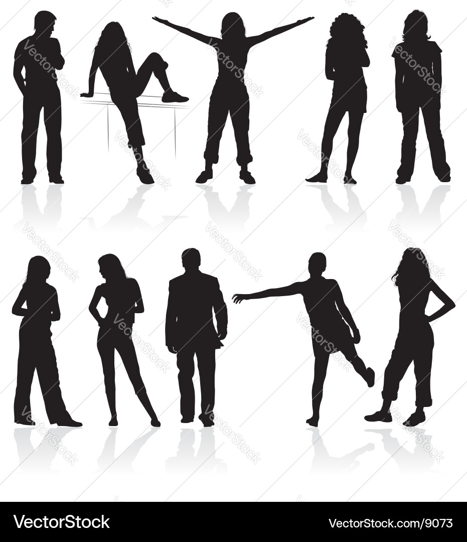 Silhouettes of People vector image
