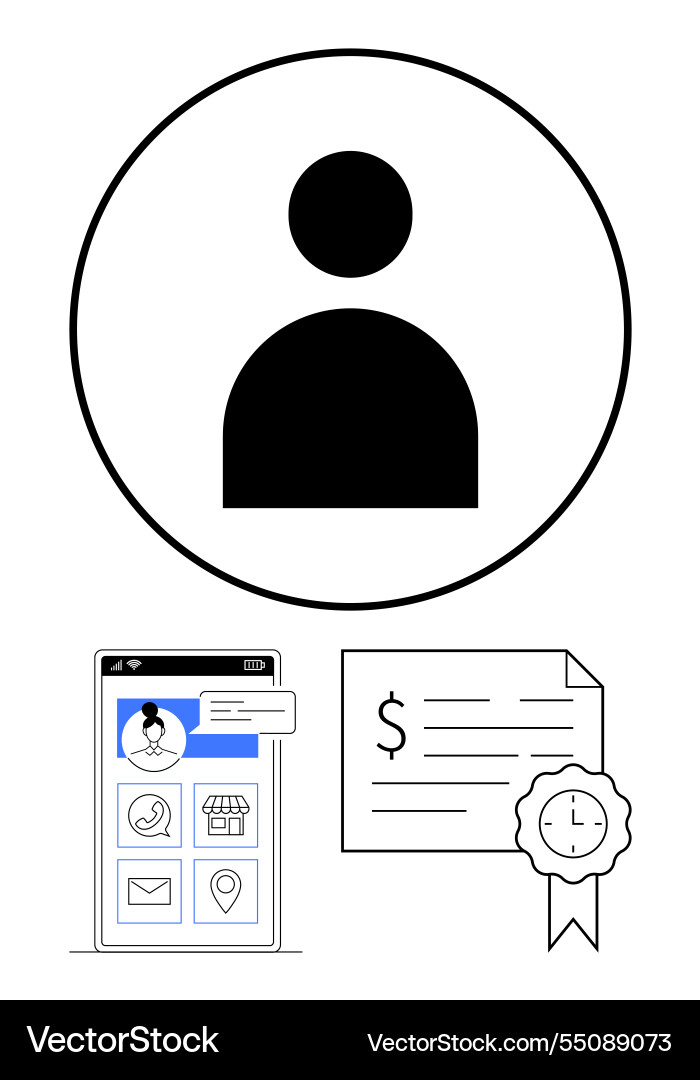 User profile icon mobile app interface Vector Image