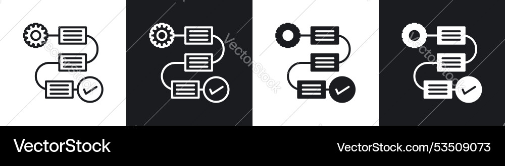 Workflow processline in thin line black color Workflow processline in thin line black color vector image