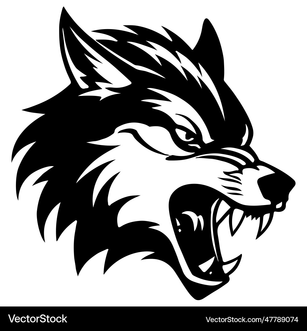 Angry Wolf Head Tattoo vector image