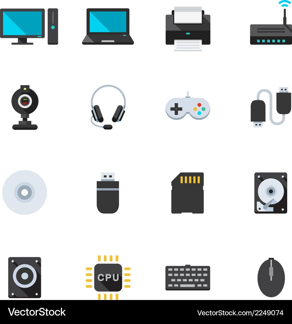 Computer and accessories Vector Image