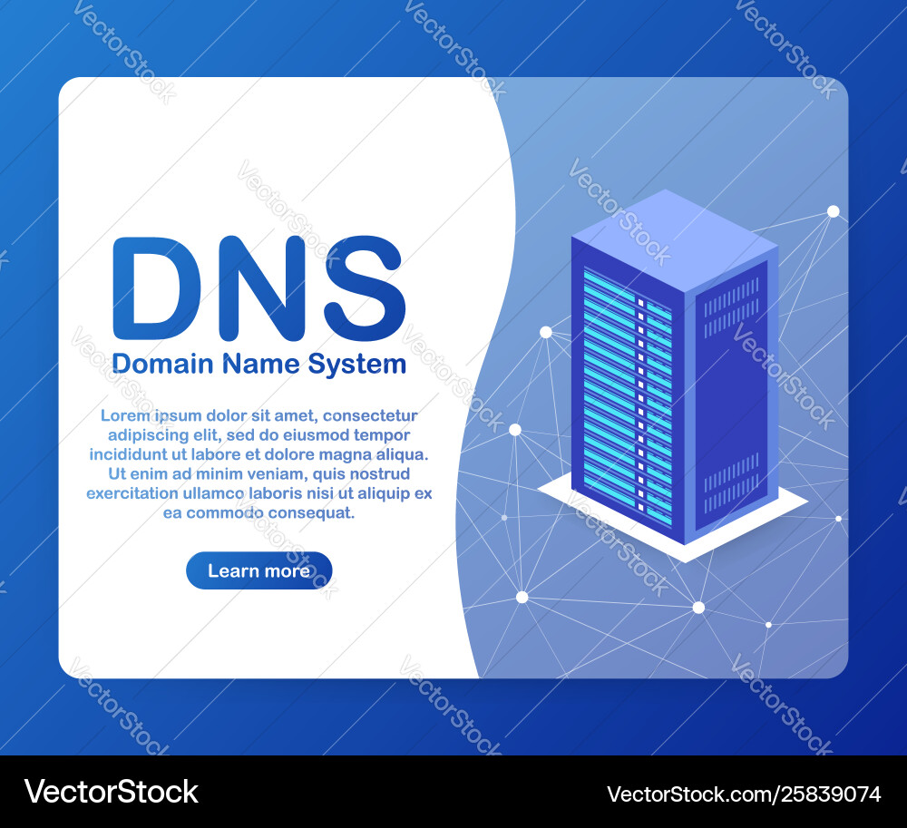 Dns domain name system server Dns domain name system server vector image