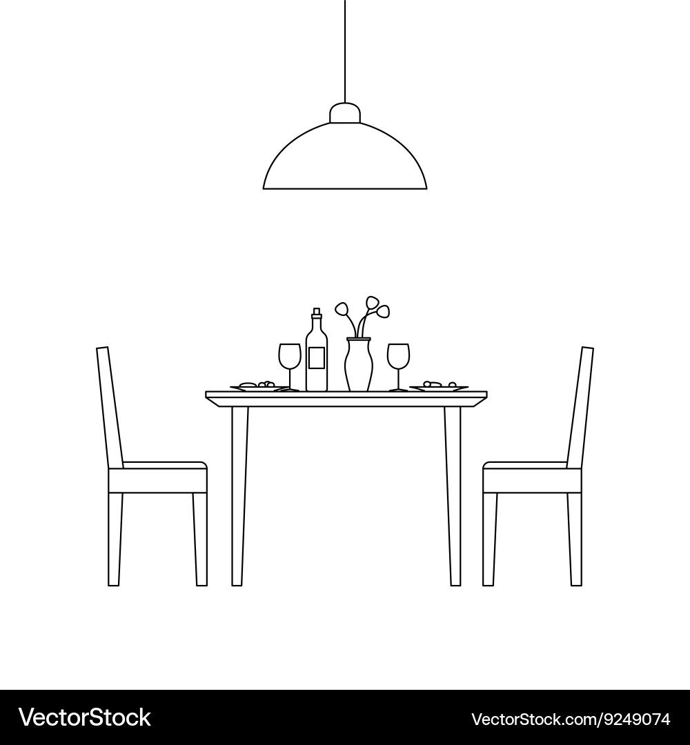 Elegant Dining Room Interior – Royalty-Free Vector | VectorStock, image size:1000x1080