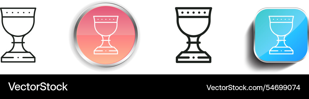 Holy grail icon thin linear regular and button vector image