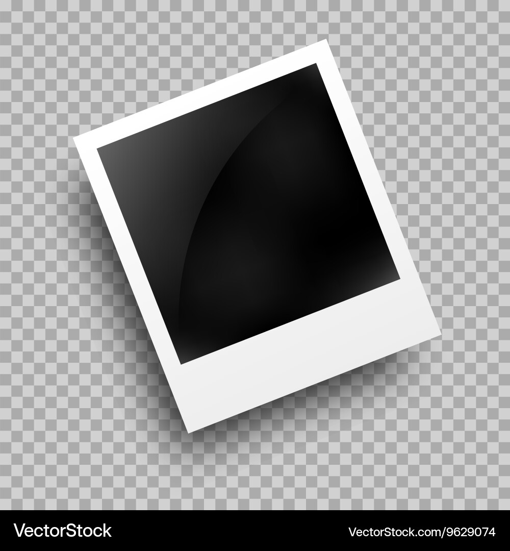 Polaroid Photo Frame on Grid Vector Image