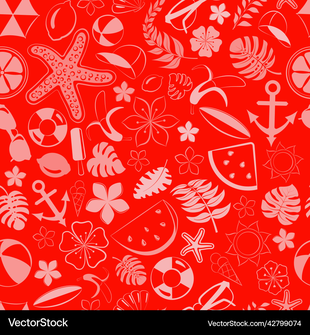 Seamless pattern with summer symbols Seamless pattern with summer symbols vector image