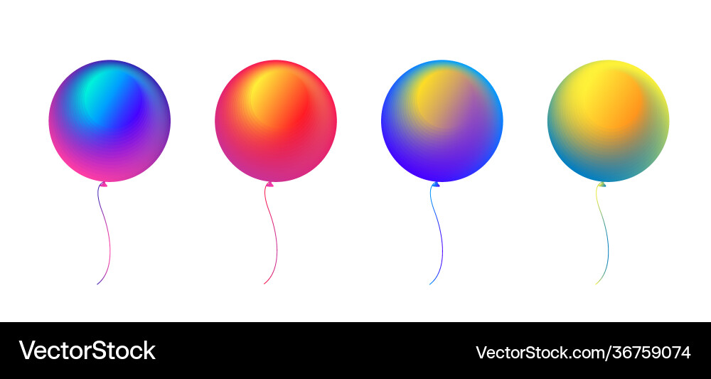 Set glossy round gradient balloons isolated Set glossy round gradient balloons isolated vector image