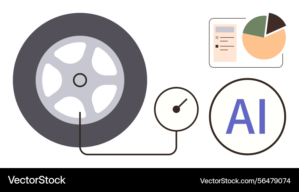 Tire pressure monitoring with ai-driven analytics Tire pressure monitoring with ai-driven analytics vector image