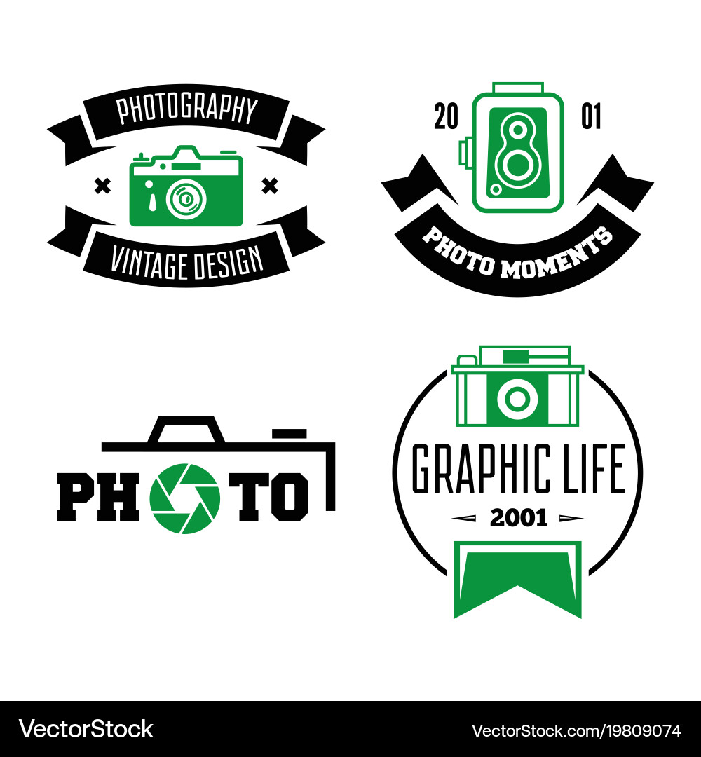 Vintage Photography Badges & Labels Vector Image