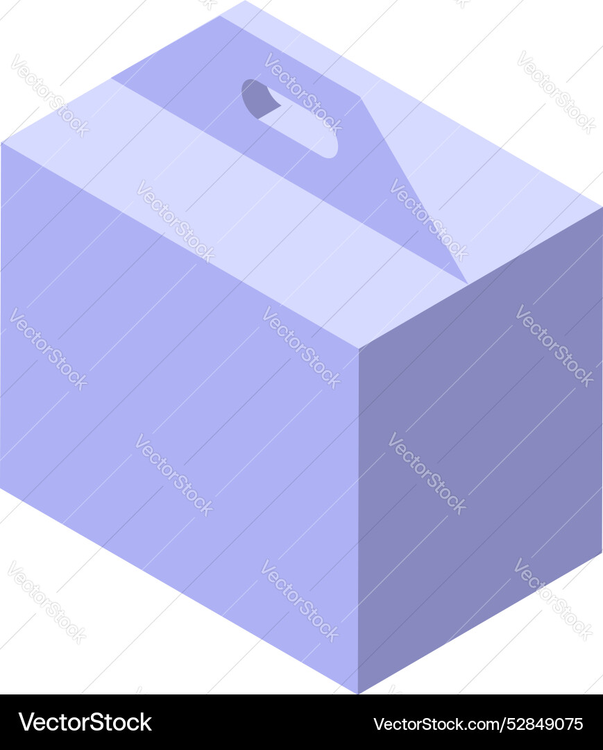 Cardboard box with handle isometric view Vector Image