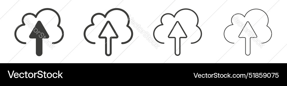 Cloud upload icon set file or folder Vector Image