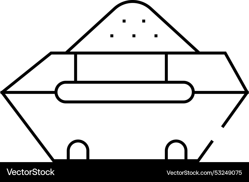 Container with construction garbage line icon Vector Image