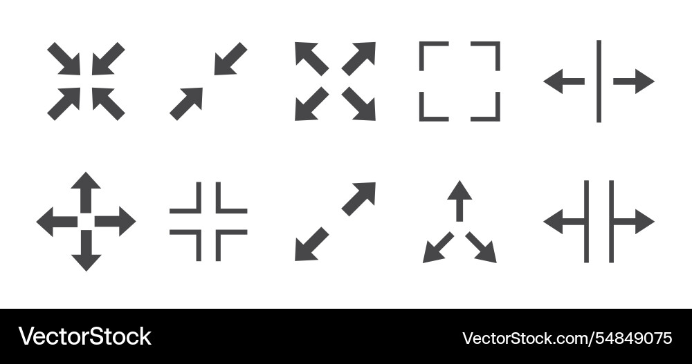 Full screen icon interface menu cursor bitton Full screen icon interface menu cursor bitton vector image