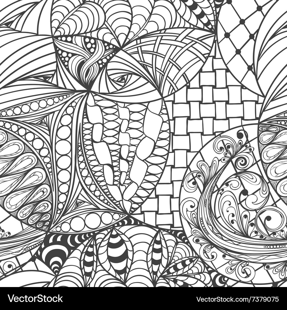 Intricate Zentangle Pattern Vector Image