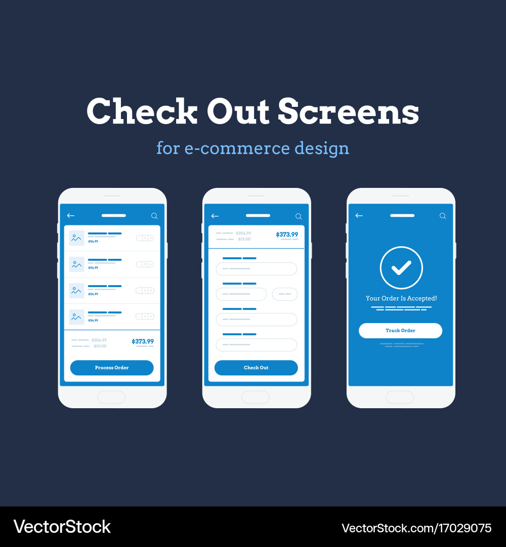 Mobile App UI Kit - Wireframe Screens Vector Image