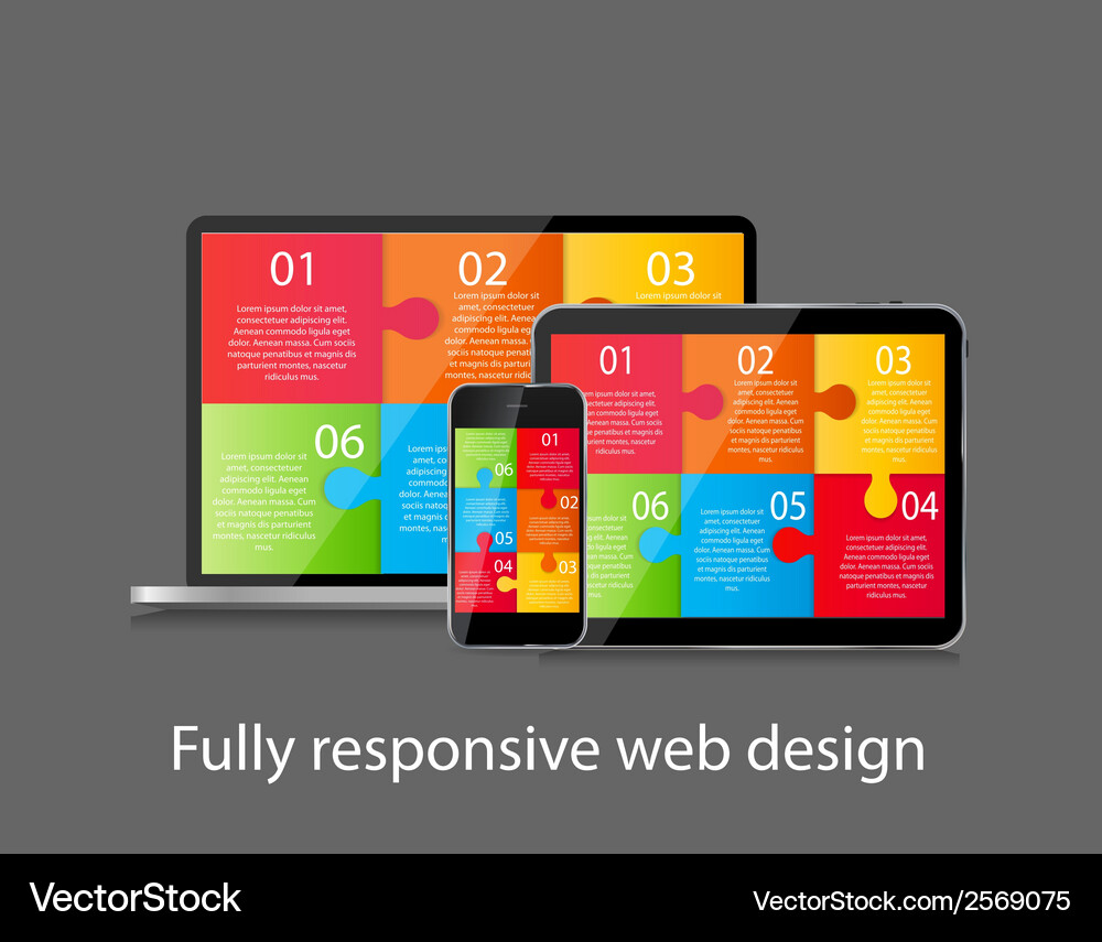 Responsive Web Concepts Vector Image