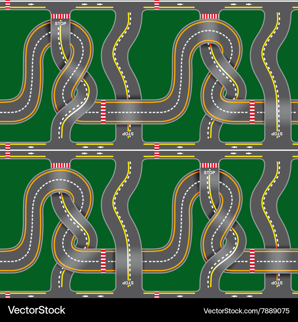 Road Map Seamless Pattern Vector Image