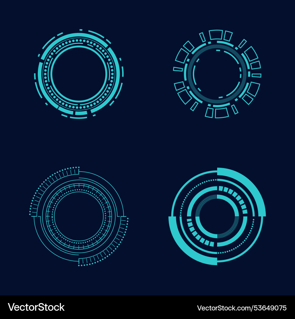 Sci fi circle frame modern user interface element Sci fi circle frame modern user interface element vector image